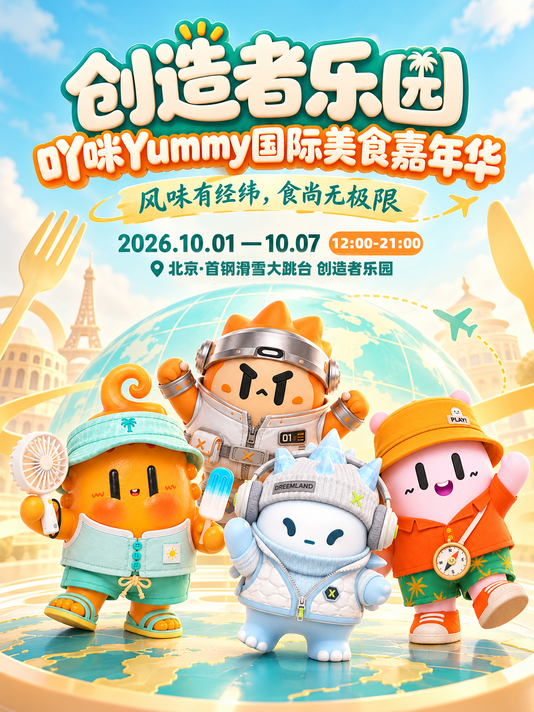 国庆把“世界美食地图”搬进首钢园「创造者乐园-吖咪Yummy国际美食嘉年华」来了